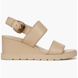 Vince Roma Leather Wedge Sandal - Macadamia Beige - Includes Box Size 8.5M